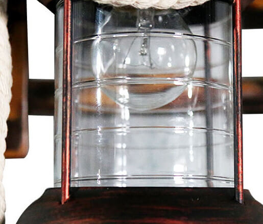 BambooLuxe Wandleuchte | Vintage Kerosin-Look | Bambusgeflecht Basis | 1-Licht Wandlampe