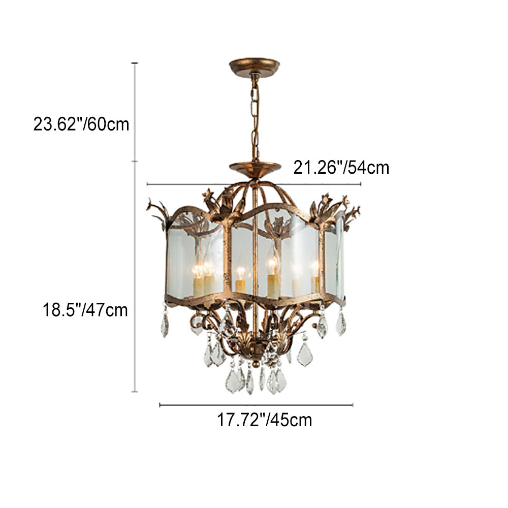 Vintessa Kristall Pendelleuchte | Blumenmuster | 3/6-flammige Beleuchtung | Elegantes Design für Wohnzimmer