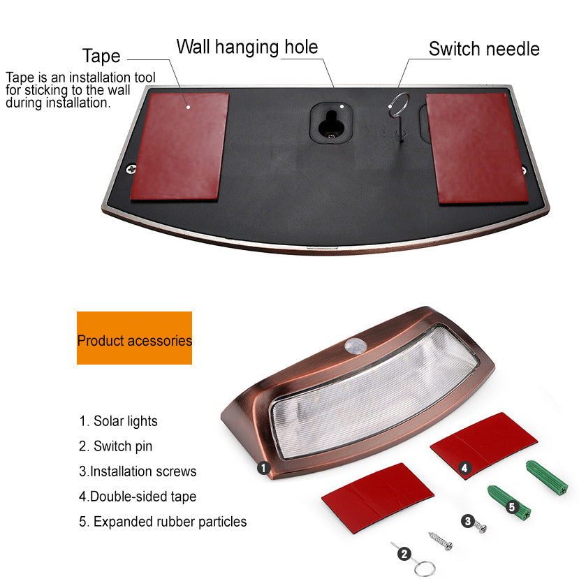 LumiTrape Solar Wandleuchte | Trapezförmiges Design | Solarbetrieben | LED Außenbeleuchtung