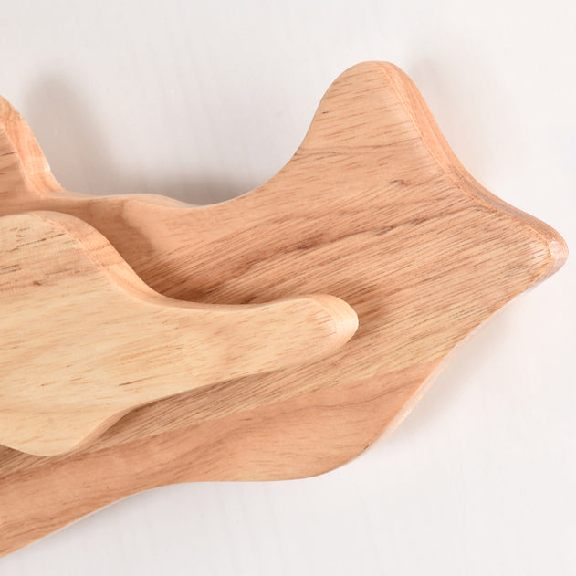 LunaPeak Moderne LED Wandlampe | Bergform Holz-Acryl Design | Wohnzimmer Beleuchtung