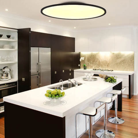 AuraLume Minimalistisches LED-Deckenlicht | Acryl-Aluminium | Modernes Design | Wohnzimmerbeleuchtung