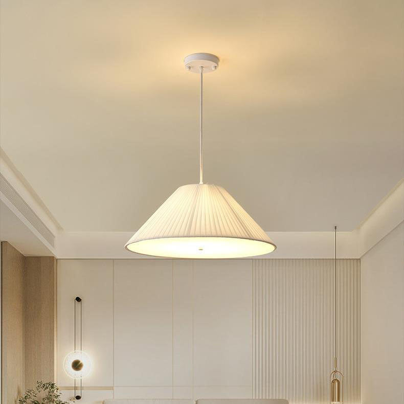 AetherLume Pendelleuchte im skandinavischen Stil | Runder Schirm aus Eisen, Acryl & Stoff | 4/5 Lichter | Für Wohnzimmer