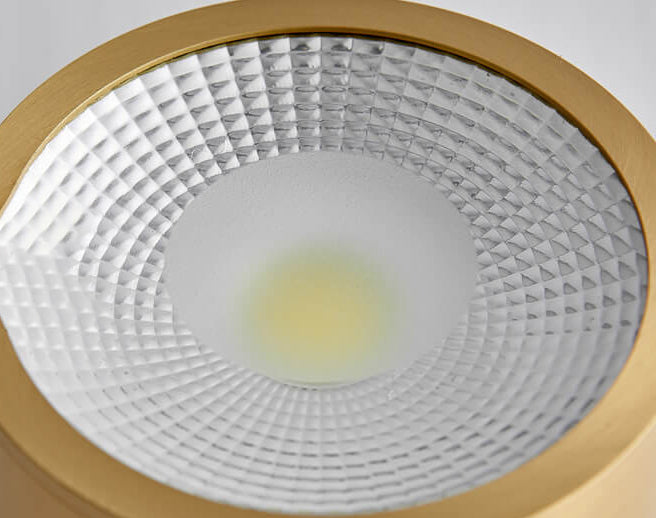 LumaBrass LED Deckenstrahler | Zylindrisches Design | Moderne Flush Mount Beleuchtung | Neutralweiß (4000K)