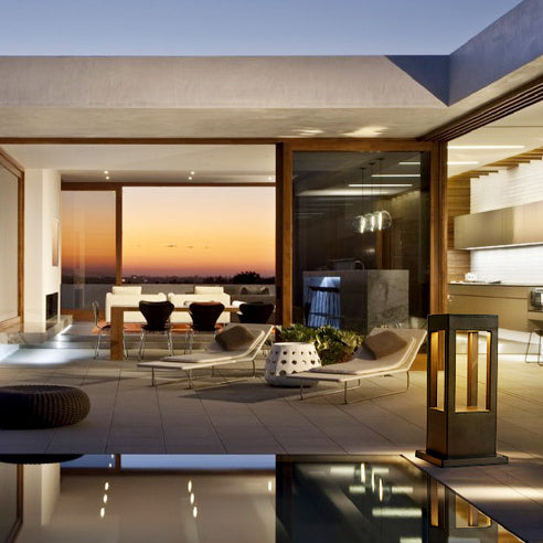 LumiTide LED Gartenlampe | Hohles geometrisches Design | Modernes Lichtsäulen-Layout | Außenbeleuchtung für Garten und Terrasse