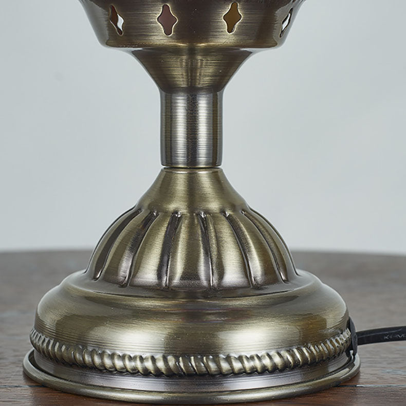 Glomera Tiffany Tischlampe | Ovales Design | Romantische Beleuchtung | Für Schlafzimmer & Wohnräume