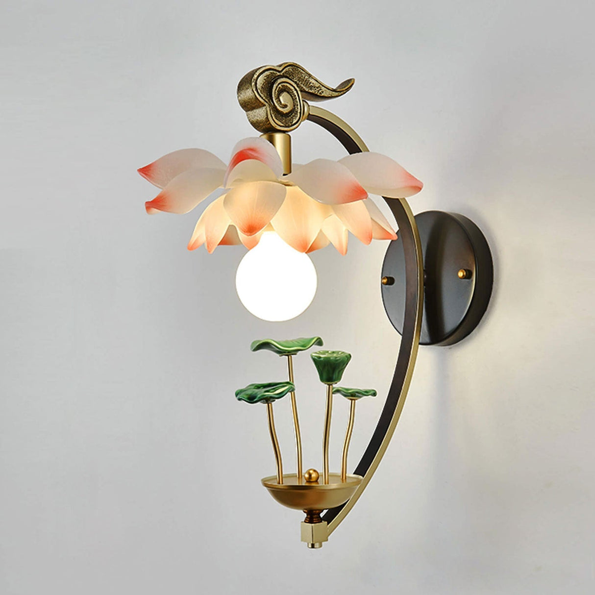 LotuLume Wandlampe | Modernes Lotus-Design aus Keramik & Harz | Elegante 1-Flammige Wandleuchte