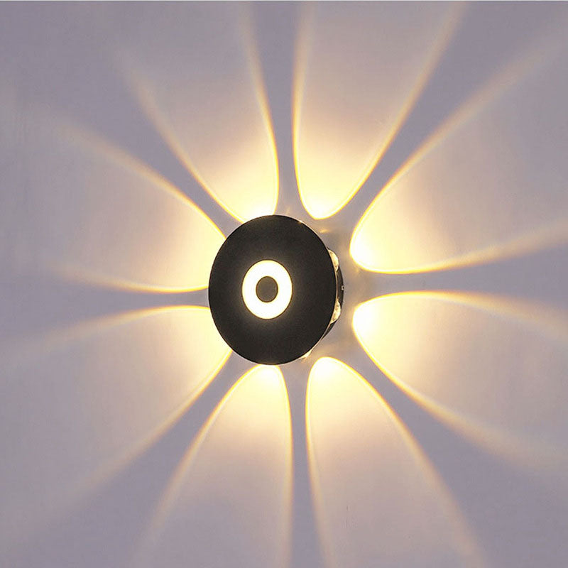 LumaNest LED Wandleuchte im skandinavischen Stil | Aluminium Rundschirm | Wetterfest für Außenbereich & Terrasse