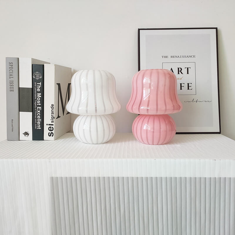 MushLume Glas Tischlampe | Französisches Design | Handgefertigt | Pilzform | Deko & Beleuchtung