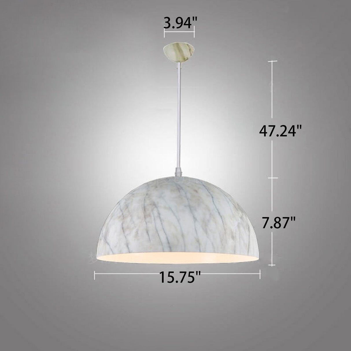 ArcLumina Marmor Pendelleuchte | Nordic Design | Halbrund | Elegante Beleuchtung | Wohnraum-Highlight