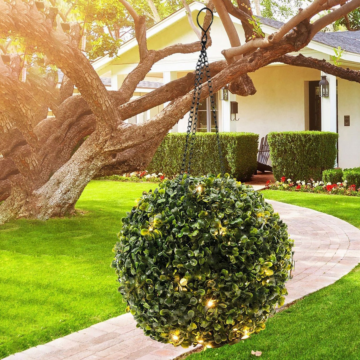 Verdora LED Solarleuchte | Grasball-Design | Wasserdicht | Solarbetrieben | Gartenbeleuchtung