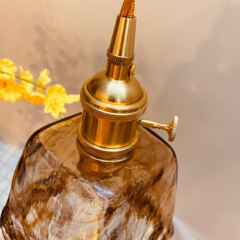 Amberlux Vintage Pendelleuchte | Quadratisches Glas & Messing | Traditionelles Design | Wohnzimmerlicht
