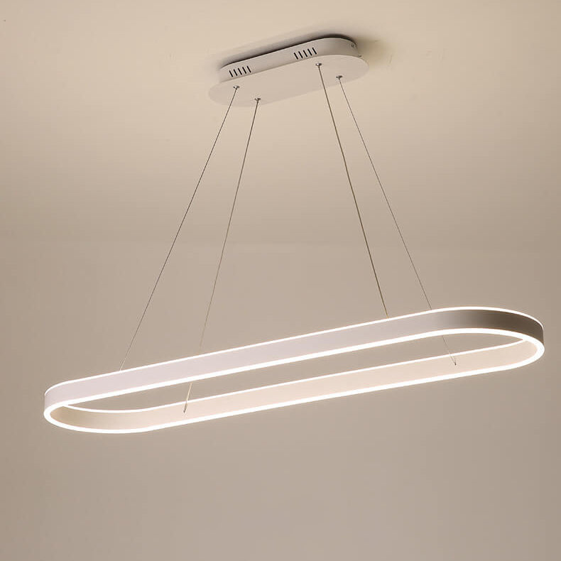 LumaOval Minimalistische LED Pendelleuchte | Ovales Aluminium-Design | Dimmbares Licht | Luxus Kronleuchter