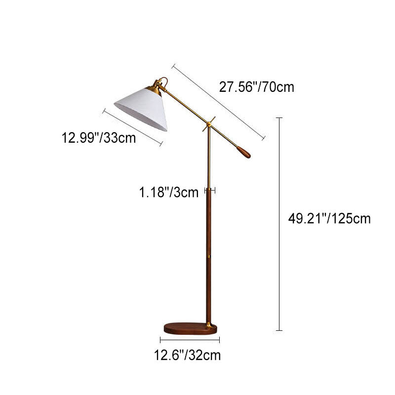LumoShade Vintage Nordic Design Stehlampe | Stoffschirm | Holz & Metall | Stimmungslicht | Deko für Wohnzimmer & Schlafzimmer