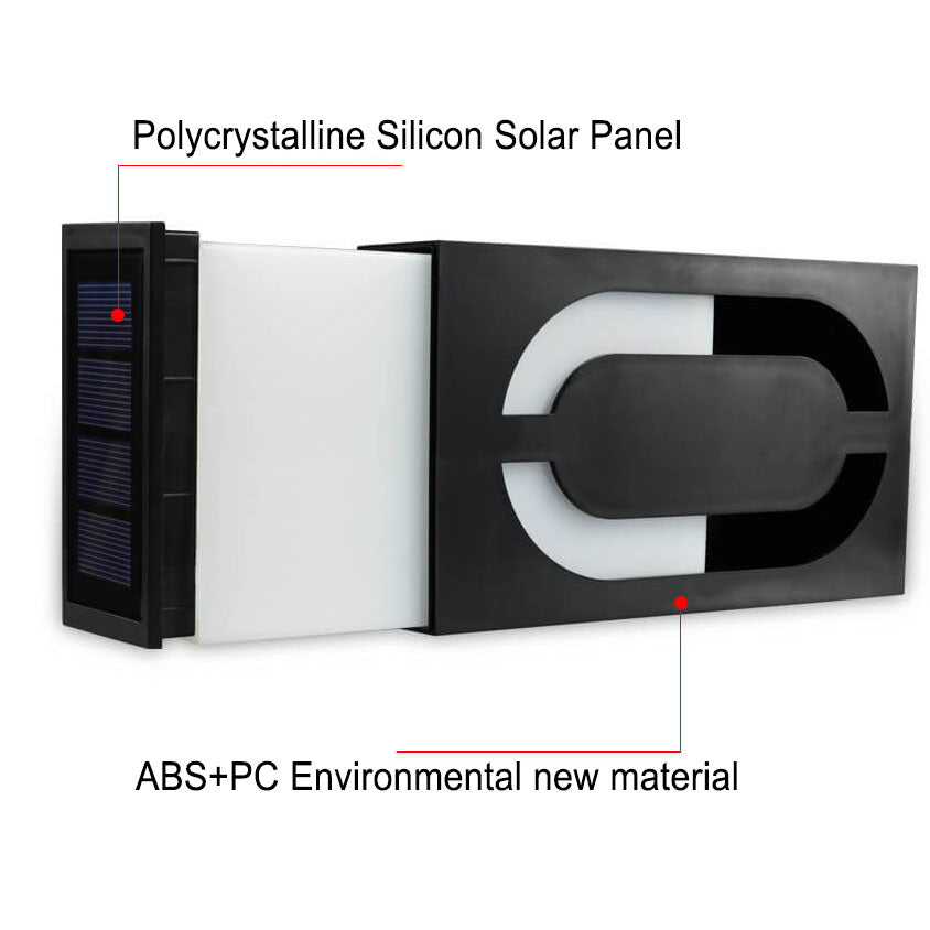 LumenSign Solar LED Wandleuchte | Türschild mit RGB-Beleuchtung | Außenleuchte | Modernes Design