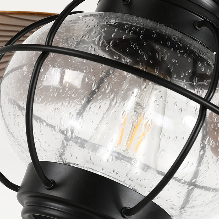 BreezeLantern Rustikale Deckenventilator-Leuchte | Bananenblatt-Design | Mit Fernbedienung | Für Terrasse & Garten