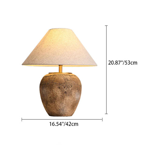 EleganceLite Shabby Chic Tischlampe | Stoffschirm | Keramikfuß | Ideal für Schlafzimmer
