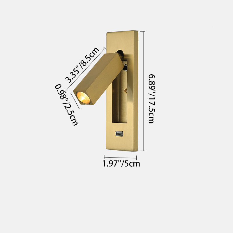 LineaGlow Minimalistische LED Wandleuchte | Rechteckiges Aluminium-Design | Mit Schalter & USB-Option