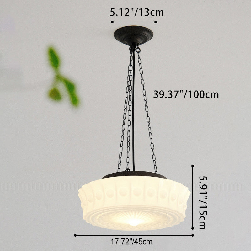 LumeStripes Vintage LED-Deckenleuchte | Jade-Glas | Französisches Design | Semi-Flush oder Hängelampe