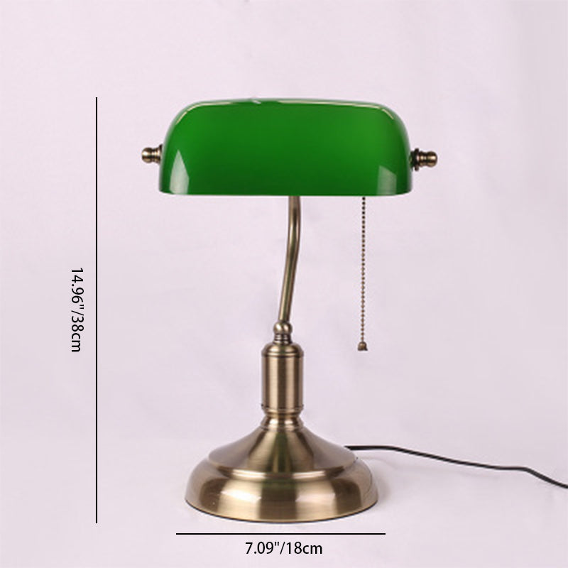 GlowHeritage Vintage Tischlampe | Klassisches Design mit Zugschalter | Metall & Glas | Perfekt für Schlafzimmer & Arbeitszimmer