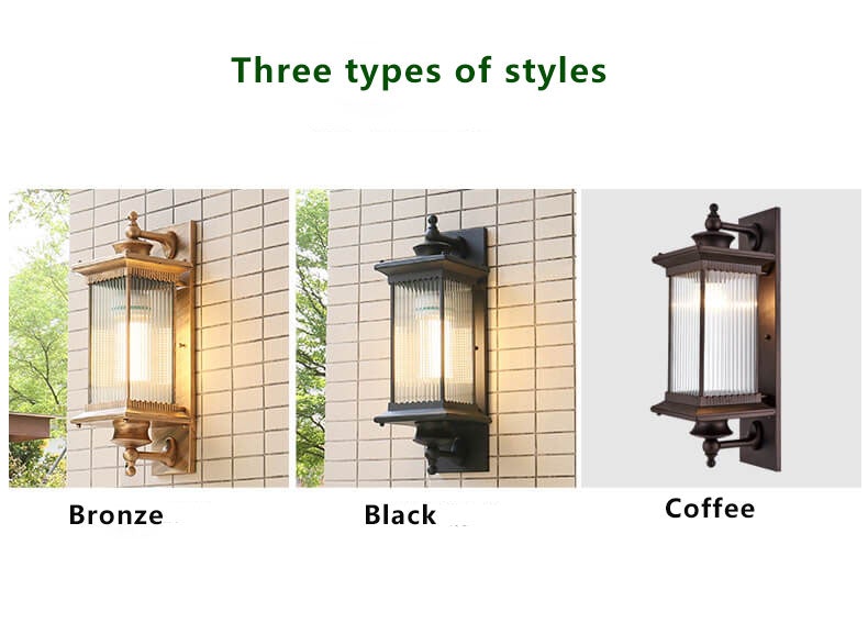 LuxeGuard Outdoor Wandlampe | Retro Rechteckiges Design | Wasserdicht | Perfekte Beleuchtung für Außenbereiche