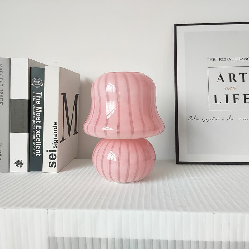 MushLume Glas Tischlampe | Französisches Design | Handgefertigt | Pilzform | Deko & Beleuchtung