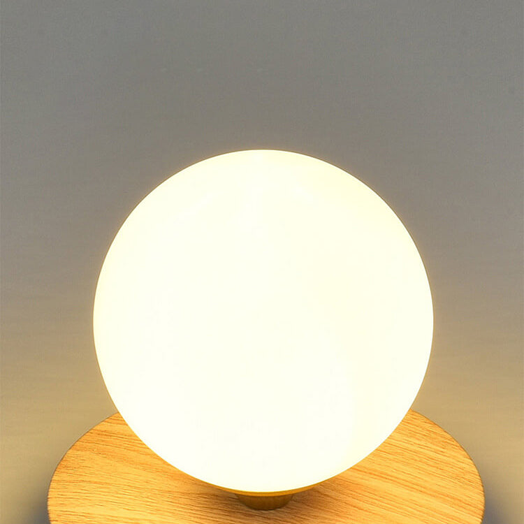 Luniro Minimalistische Deckenleuchte | Glas & Holzoptik | Semi-Flush-Mount | Japanisches Design