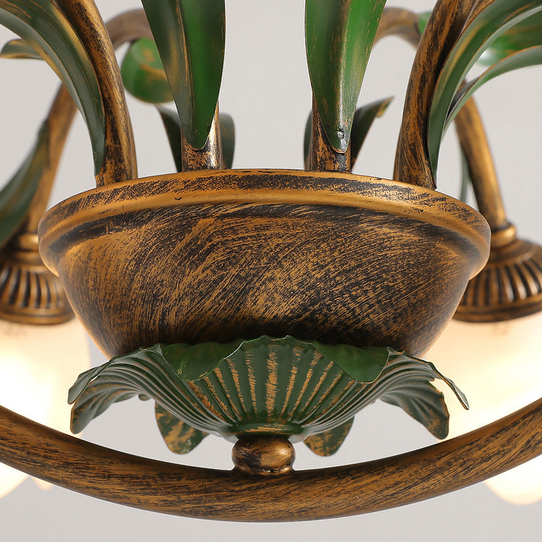 LuxeArc Kronleuchter im Art-Deco-Stil | 6/8 Lichter | Eisen & Kristallglas-Tulpen | Elegantes Design für Wohnzimmer