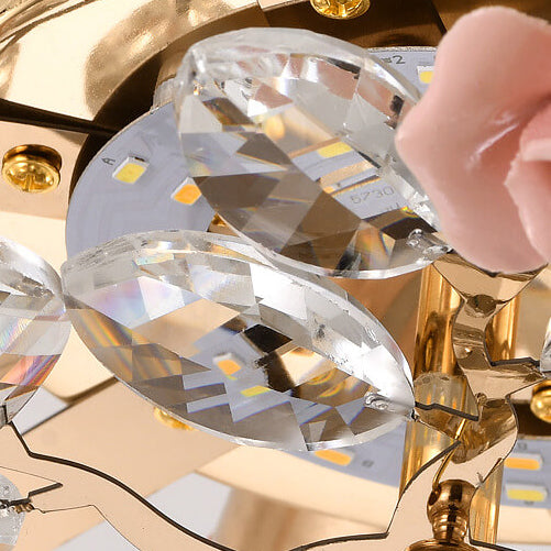 LustraRose Elegance | Keramik Kristall Kronleuchter | 6/7/8-flammig | Luxuriöse Beleuchtung