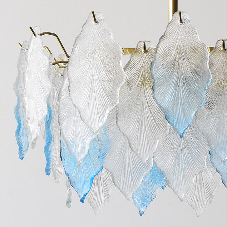 LeafElegance Kronleuchter im französischen Stil | Baumblatt-Design | 3/6/9/12 Lichter | Eisen & Kupfer mit Glaskristallen