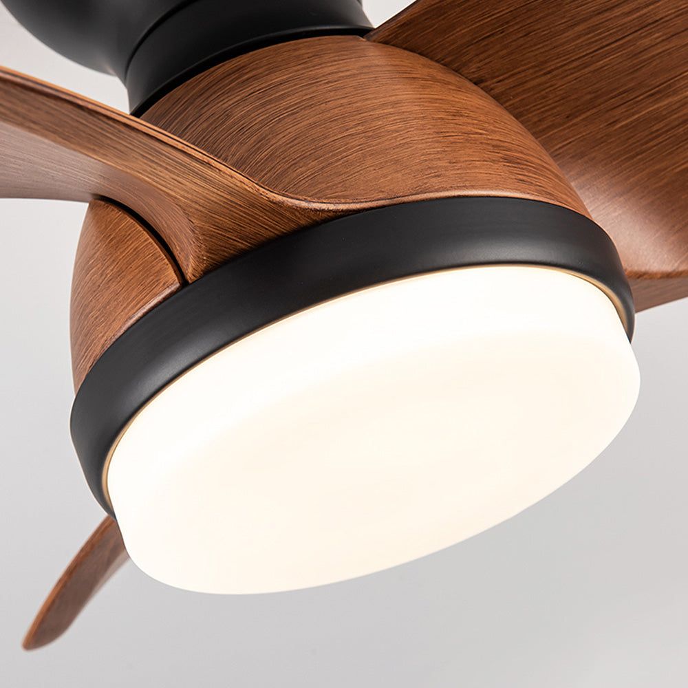FantasiaWind Wooden LED Ceiling Fan | Modern Design | Schlafzimmer Ventilator mit LED-Licht | Deckenventilator mit Fernbedienung