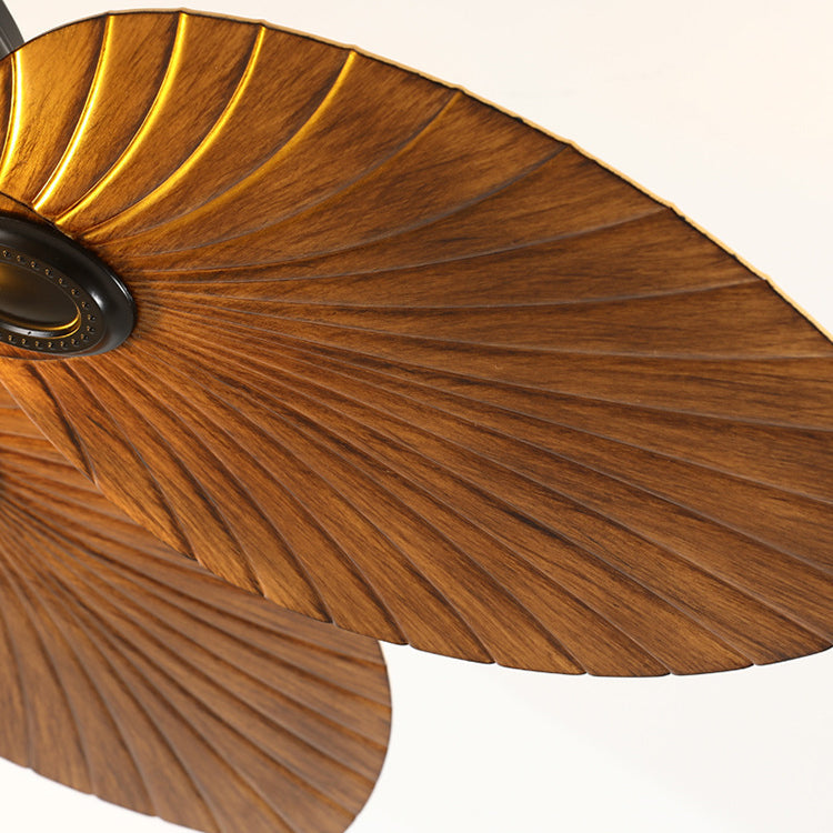 BreezeLantern Rustikale Deckenventilator-Leuchte | Bananenblatt-Design | Mit Fernbedienung | Für Terrasse & Garten