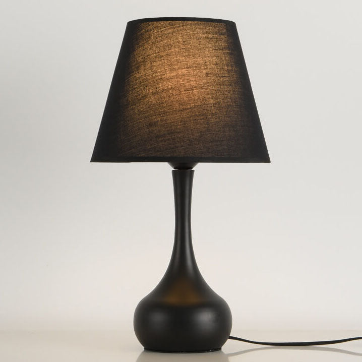 NoctaLoom Nordic Tischlampe | Vintage Design | Stoffschirm & Eisenbasis | Touch-Schalter
