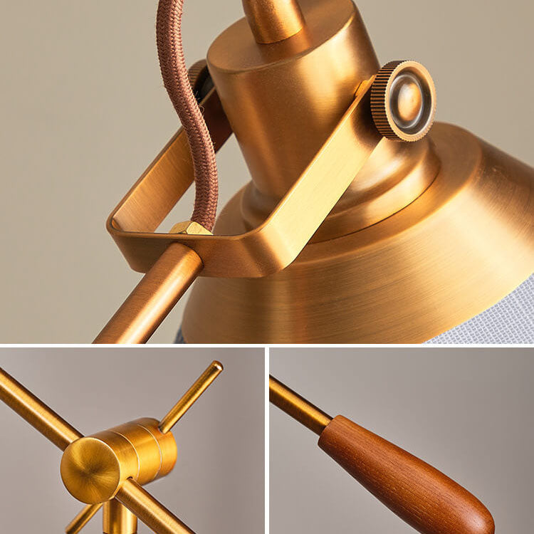 LumoShade Vintage Nordic Design Stehlampe | Stoffschirm | Holz & Metall | Stimmungslicht | Deko für Wohnzimmer & Schlafzimmer