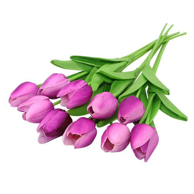 TulipaBloom Künstliche Tulpen aus Seide | 10er-Set | Realistische Blumen für Zuhause & Hochzeiten