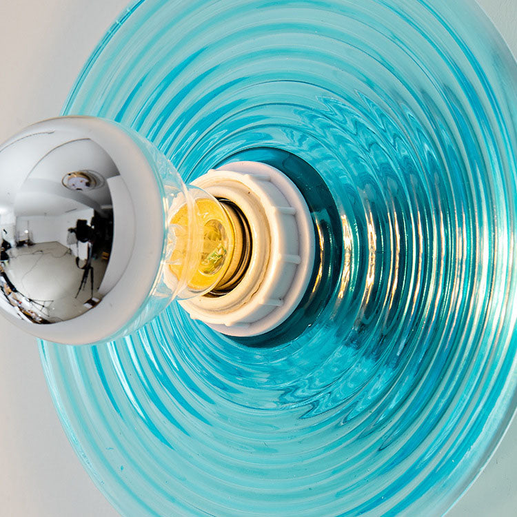 WaveNova Art Deco Wandleuchte | Runde Glasoptik | Modernes Design | Stimmungsvolle Beleuchtung für Schlafzimmer