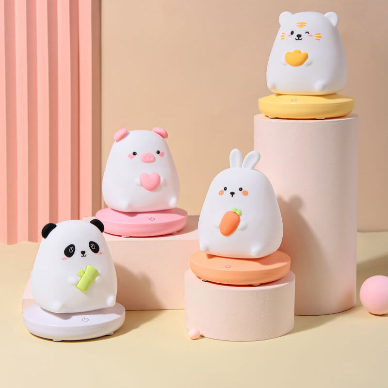 Luminio PalsTier Nachtlicht | Kreatives Silikondesign | Wiederaufladbar via USB | Deko-Tischlampe für Kinder