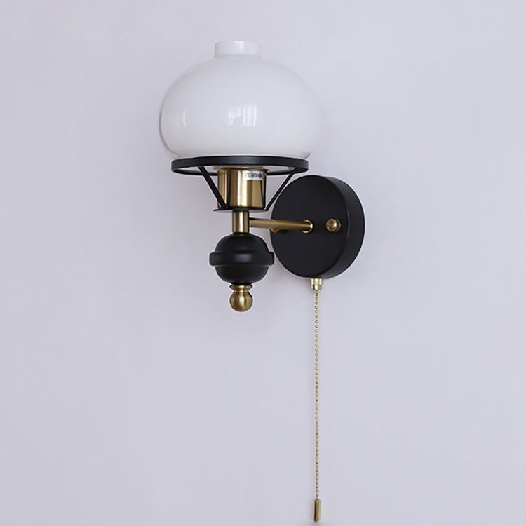 GeoLuxe Französische Geometrische Wandlampe | Eisen & Glas | 1-Licht Design für Wohnzimmer