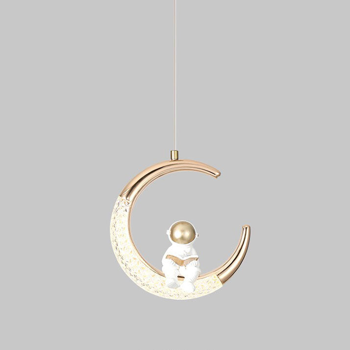 AstroMoon Kinder LED Pendelleuchte | Kreatives Astronautendesign | Mondlicht | Stimmungsvolle Beleuchtung