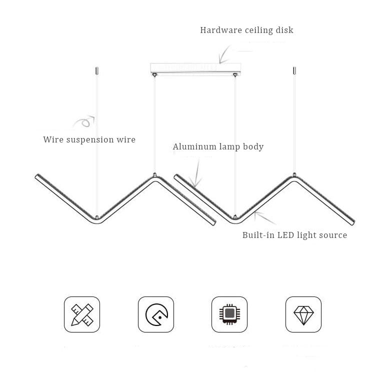 LineoLux LED Pendelleuchte | Minimalistisches N-Design | 2-Licht LED Lampe | Moderne Beleuchtung für Esszimmer & Büro