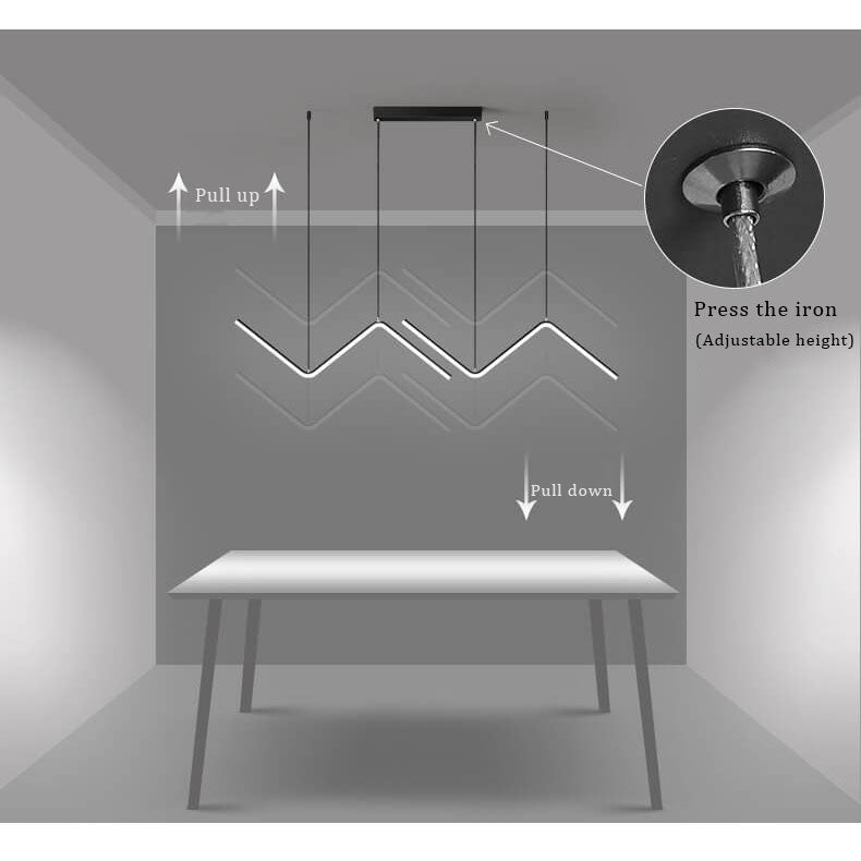 LineoLux LED Pendelleuchte | Minimalistisches N-Design | 2-Licht LED Lampe | Moderne Beleuchtung für Esszimmer & Büro