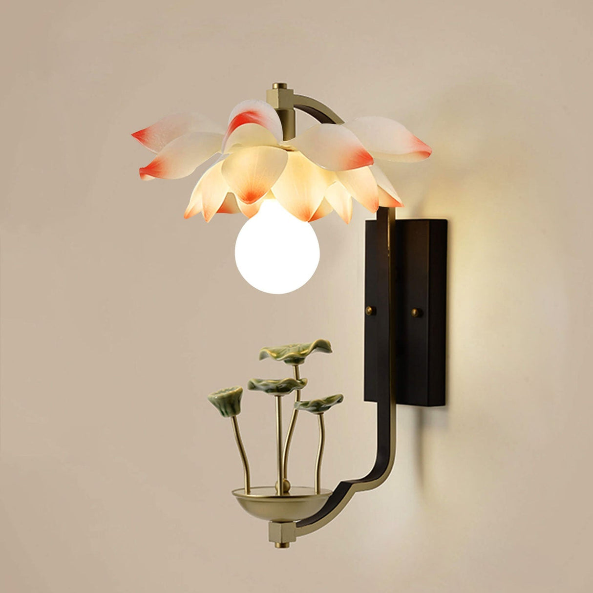 LotuLume Wandlampe | Modernes Lotus-Design aus Keramik & Harz | Elegante 1-Flammige Wandleuchte