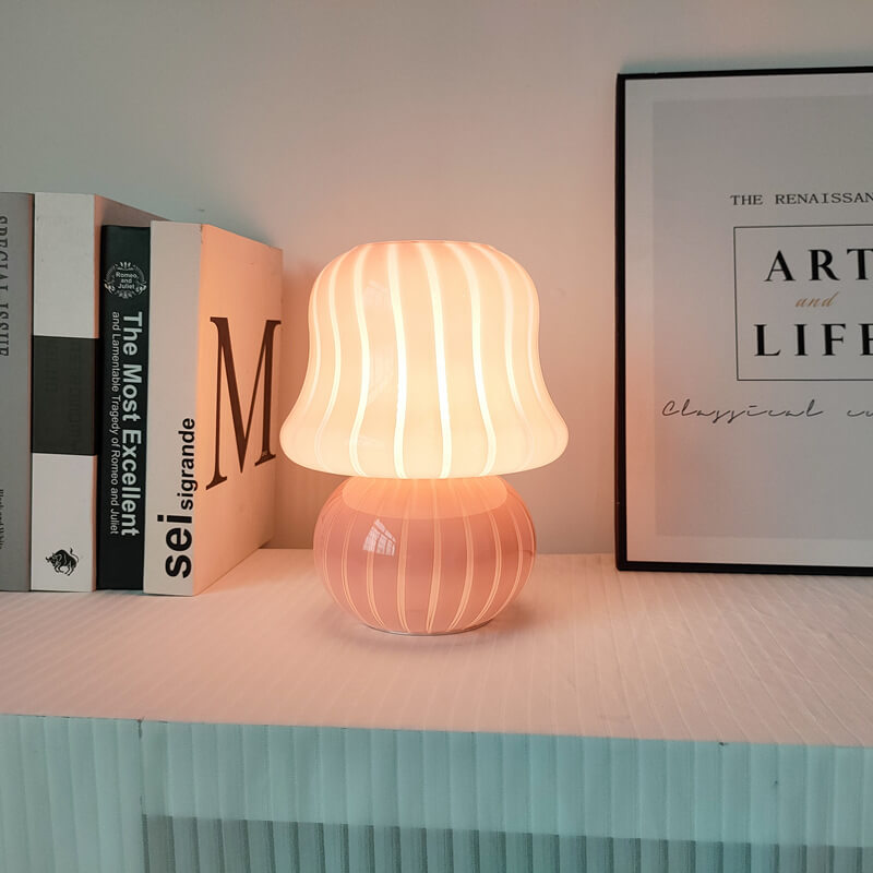 MushLume Glas Tischlampe | Französisches Design | Handgefertigt | Pilzform | Deko & Beleuchtung