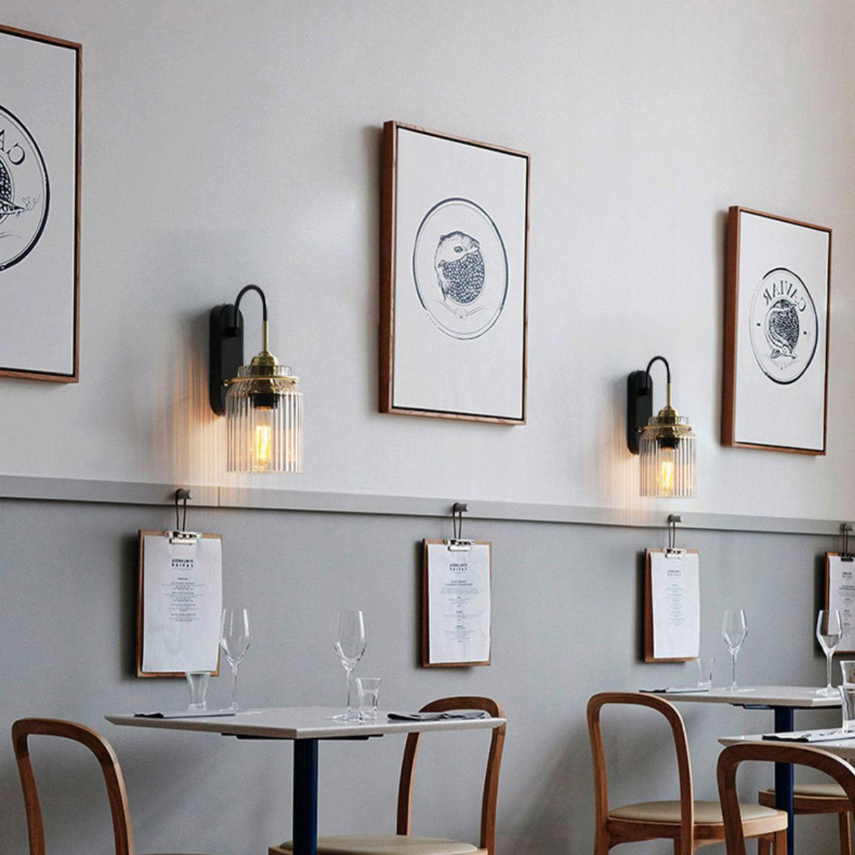 Cylindrix Schlafzimmer-Wandleuchte | Modernes Luxusdesign | Eisen & Glas | 1-flammig