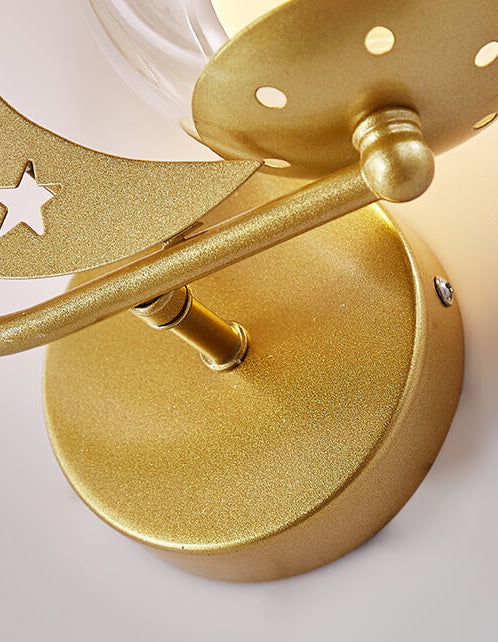 Asterovia DuoGlow Wandleuchte | Nordisches Design | Glas-Kugelschirme | 2-flammig | Mond- & Sternenmotiv