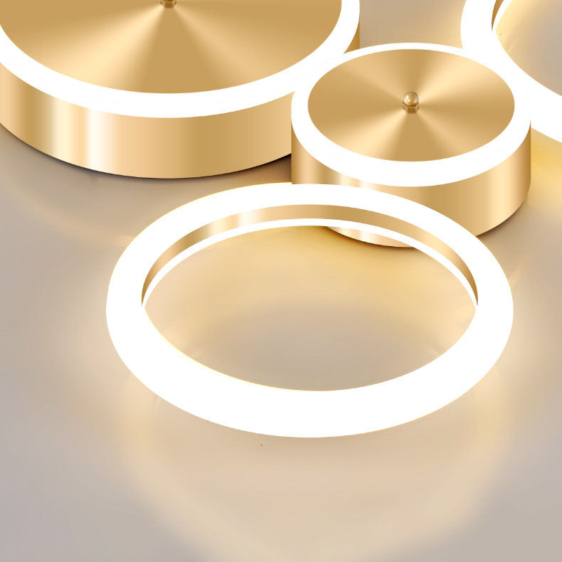 AurumGlow LED Deckenleuchte | Modernes Golden Circle Design | Acryl Flush Mount | Luxus Beleuchtung