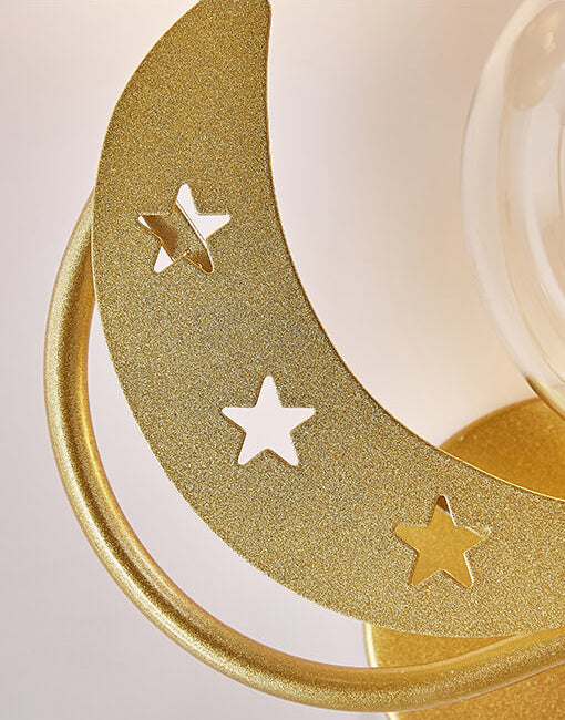 Asterovia DuoGlow Wandleuchte | Nordisches Design | Glas-Kugelschirme | 2-flammig | Mond- & Sternenmotiv