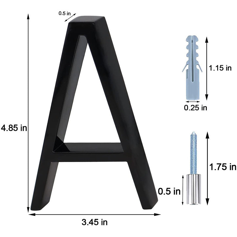 NumaraLux Moderne Hausnummern & Buchstaben | Rostfrei | Zinklegierung | Schwarze Oberfläche | Wetterfestes Design