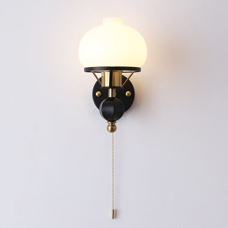 GeoLuxe Französische Geometrische Wandlampe | Eisen & Glas | 1-Licht Design für Wohnzimmer