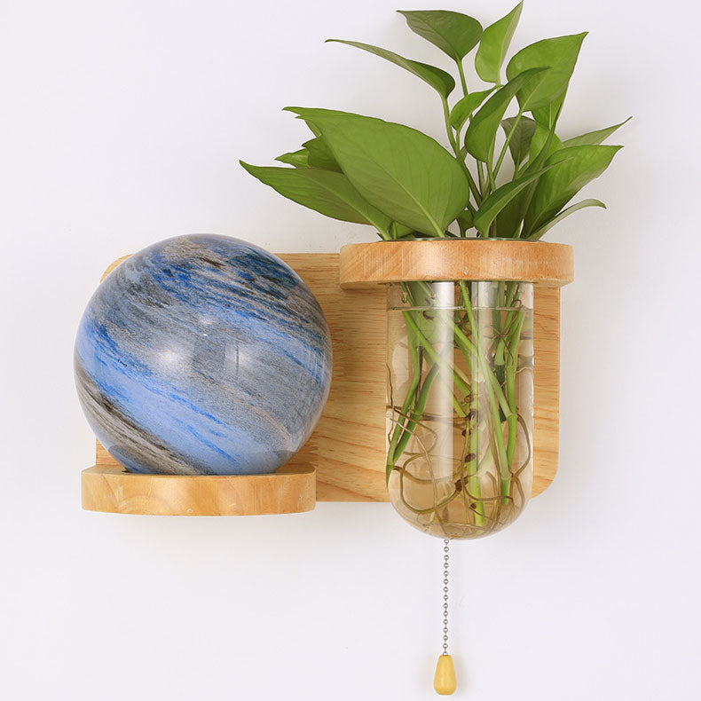 Orbano Wandleuchte | Modernes Eichenholz-Design | Planeten-inspirierter Stil | 1-flammig