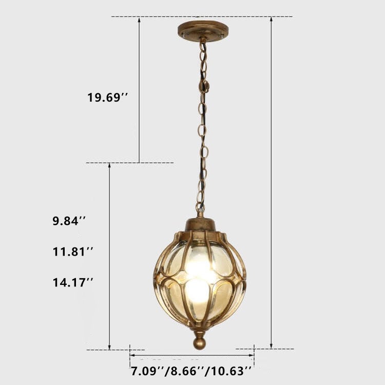 SpheraLux Retro Outdoor LED Pendelleuchte | Wasserdicht | Kugelförmiges Design | Garten & Außenbereich